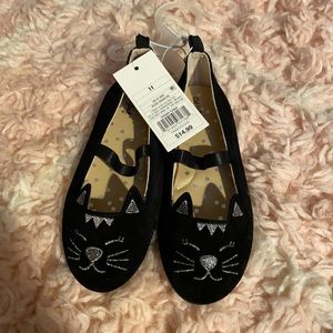 New toddler black flats size 11
